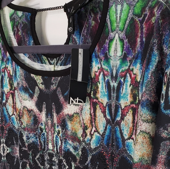 Embellished scoopneck top NWT keyhole back with chain Goth Witchy ♡ - Picture 5 of 12
